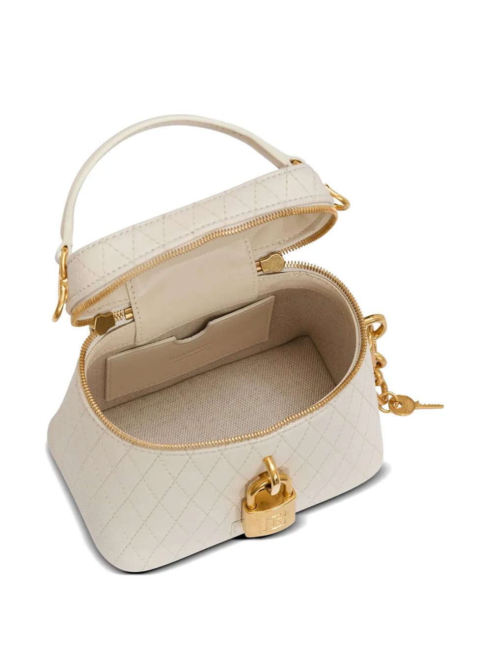 Balmain Pulse gewatteerde leren shopper Beige