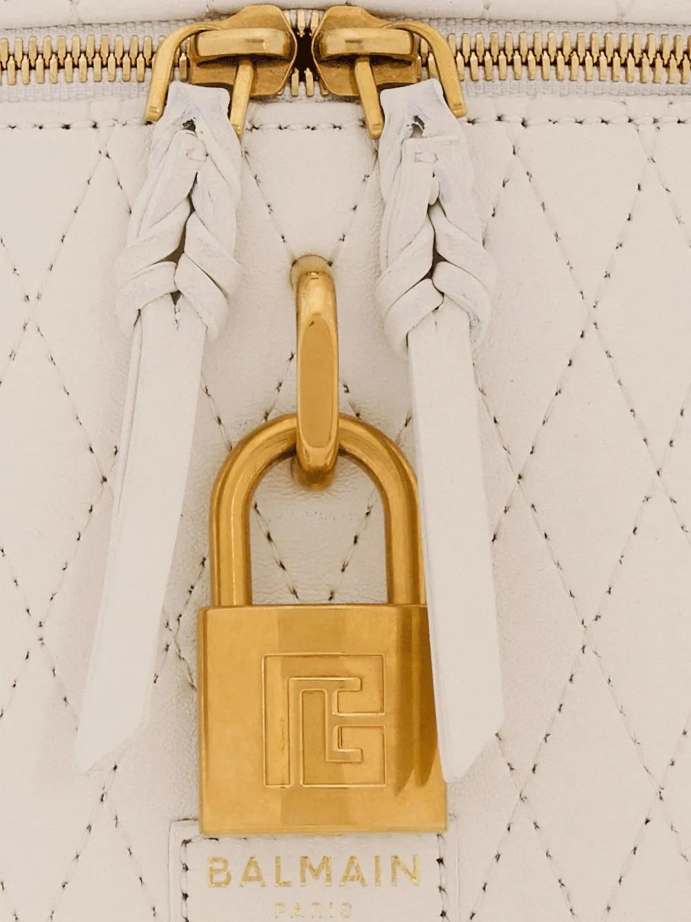 Balmain Pulse gewatteerde leren shopper Beige