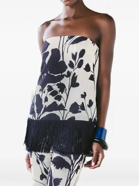 Cara Cara Benita floral-print fringed top