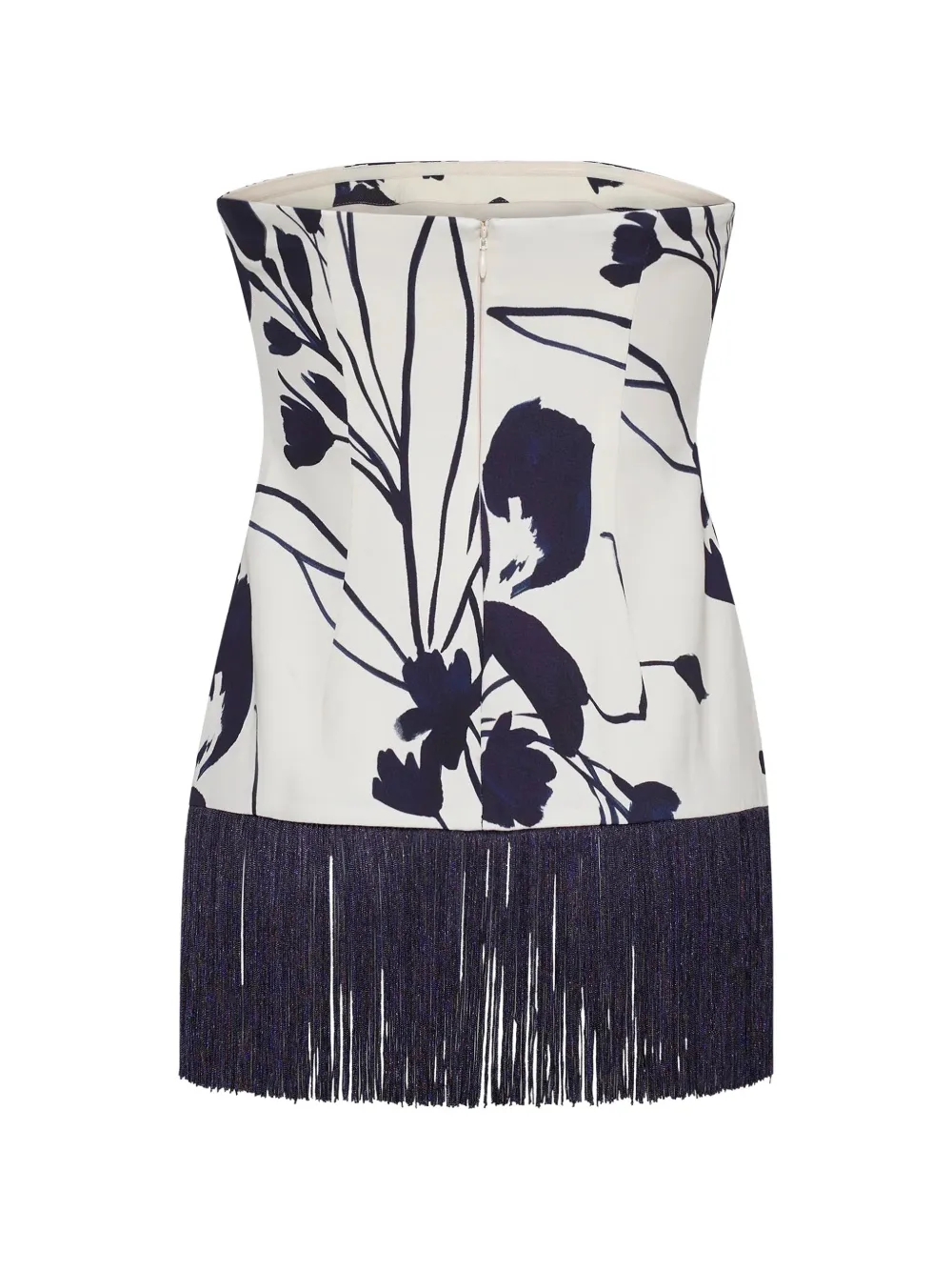 Cara Benita top met bloemenprint en franje Beige