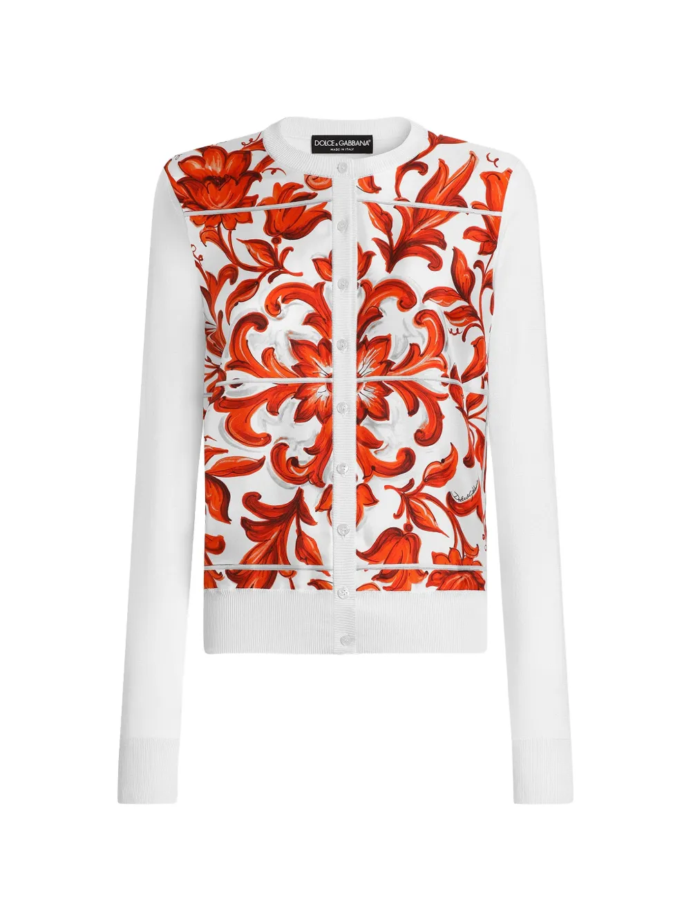 Dolce & Gabbana Maiolica-print cardigan - White