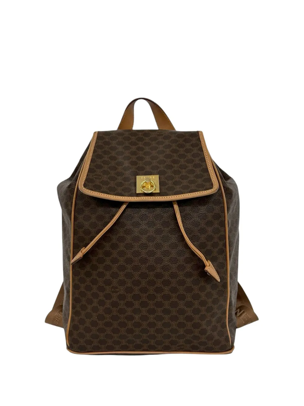 Celine Pre-Owned 20th Century Macadam Coated Canvas Drawstring backpack - Brown