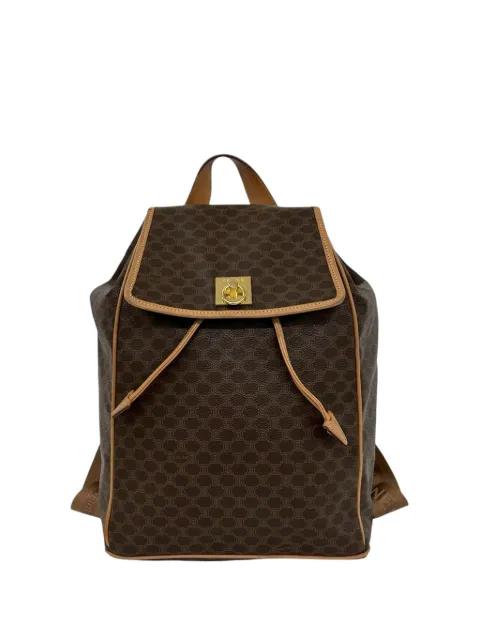 Celine Pre-Owned 20th Century Macadam Coated Canvas Drawstring backpack