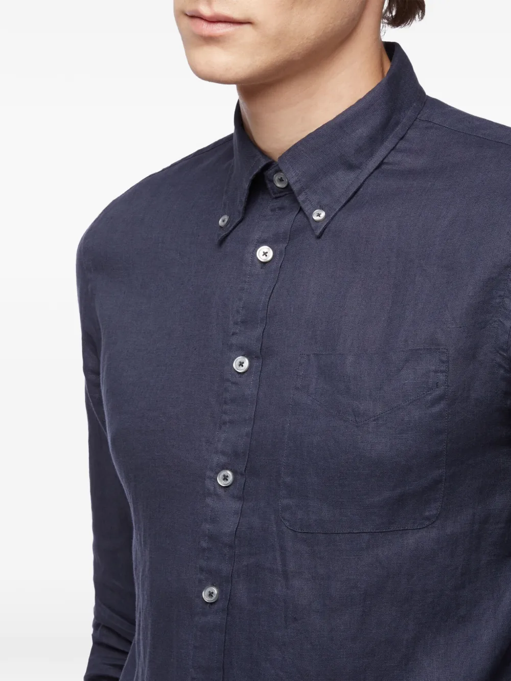 Brooks Brothers Linnen overhemd Blauw