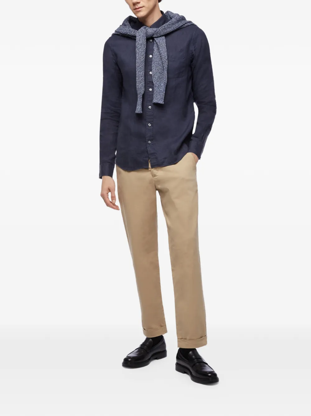 Brooks Brothers Linnen overhemd Blauw