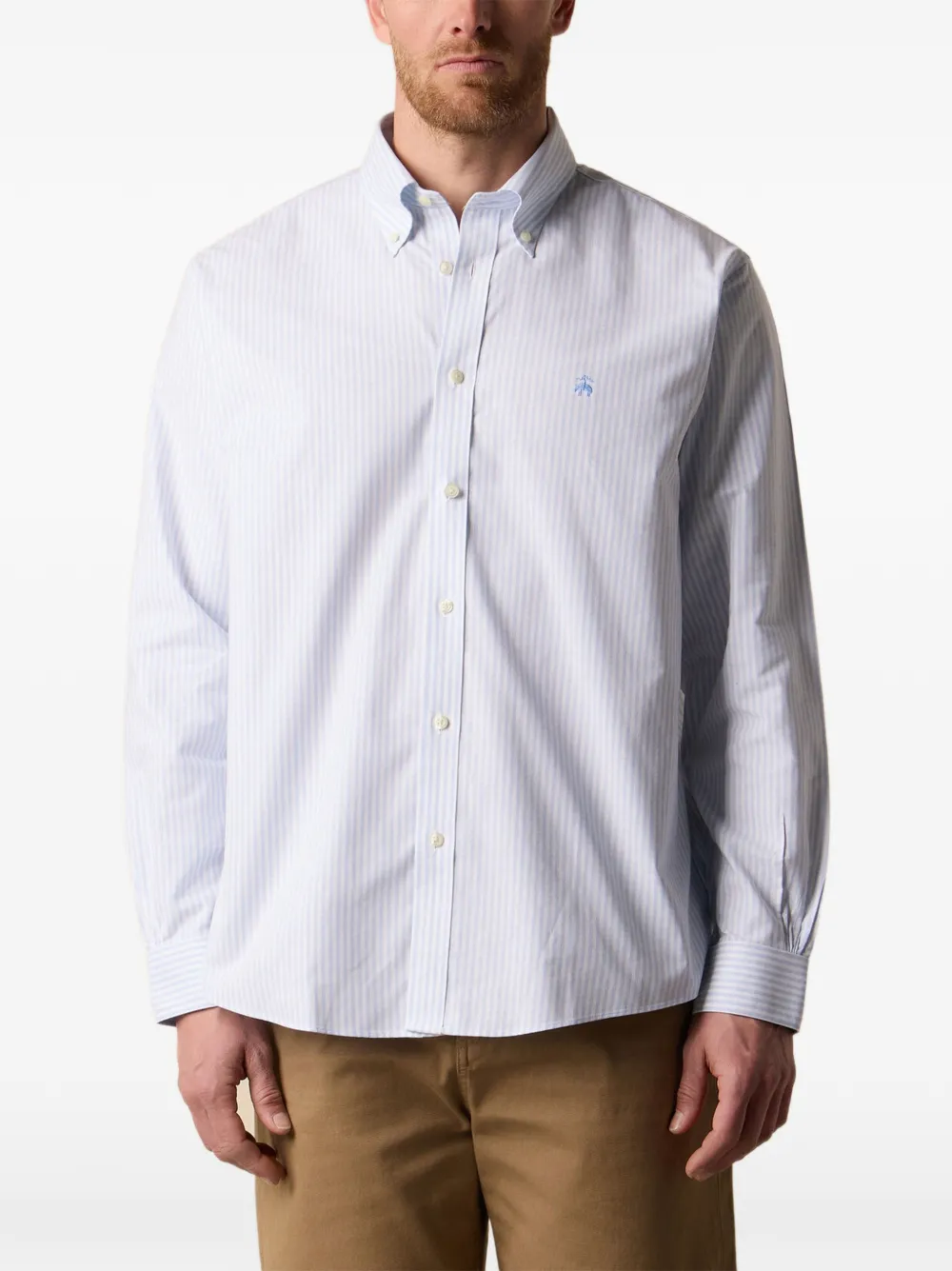 Brooks Brothers Gestreept overhemd Wit