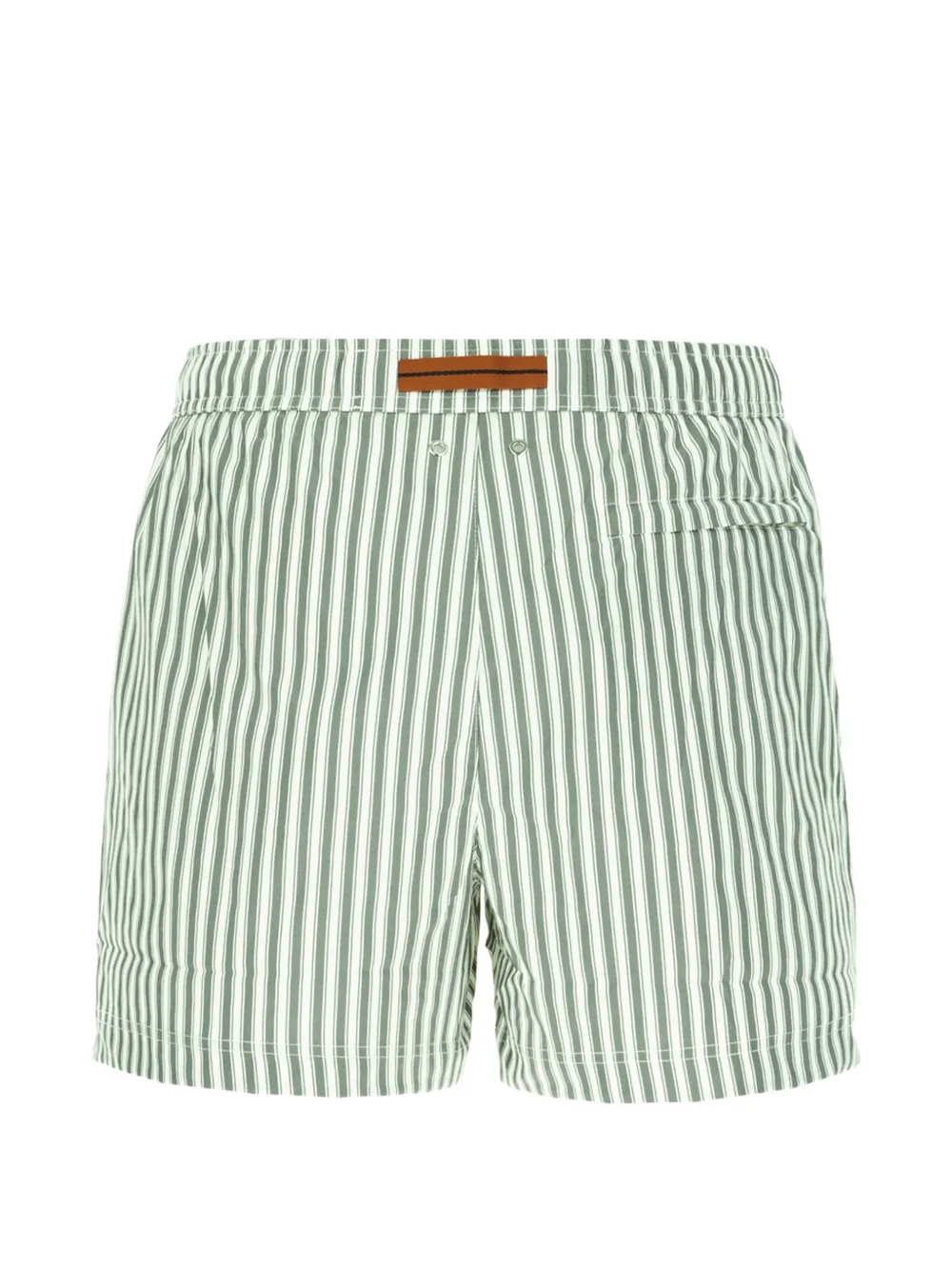 Zegna striped drawstring swim shorts - Bianco