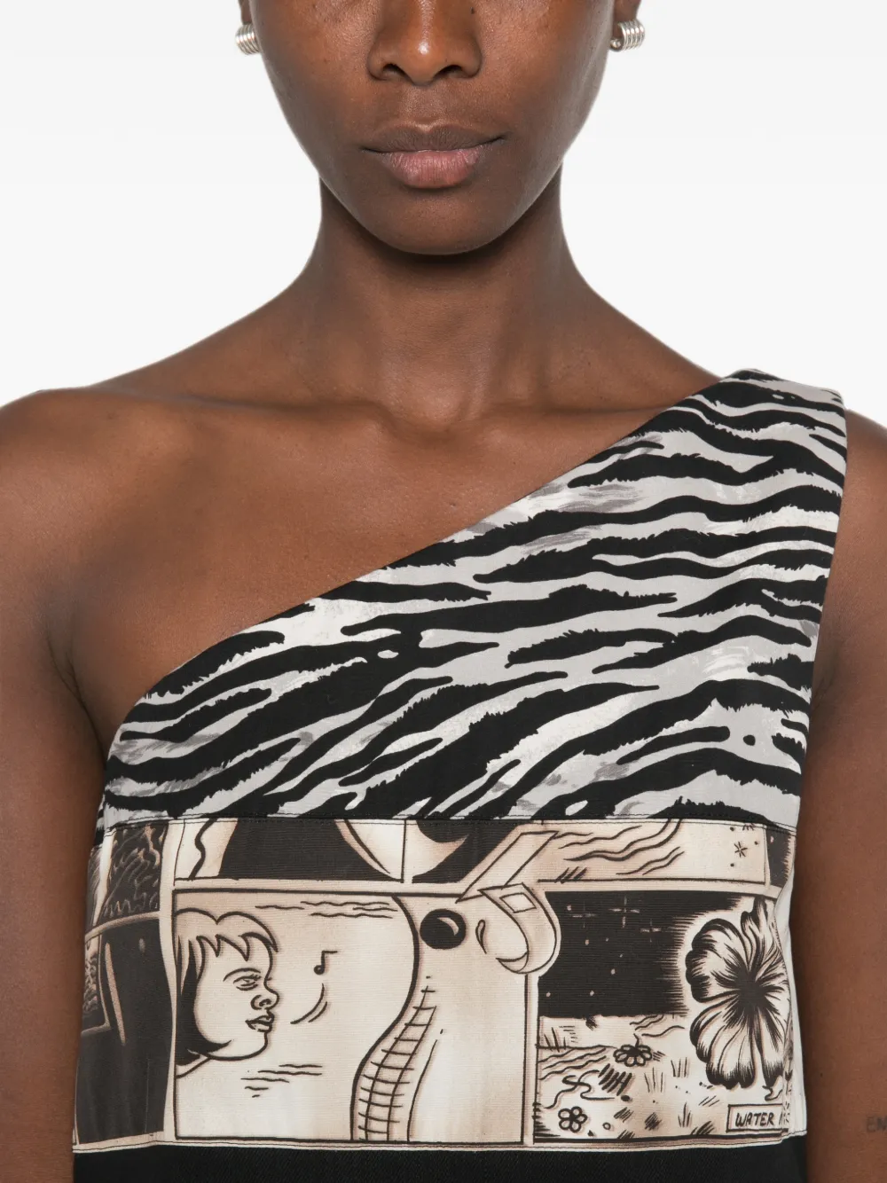 Prada Pre-Owned Asymmetrische mini-jurk verfraaid met kristallen Zwart