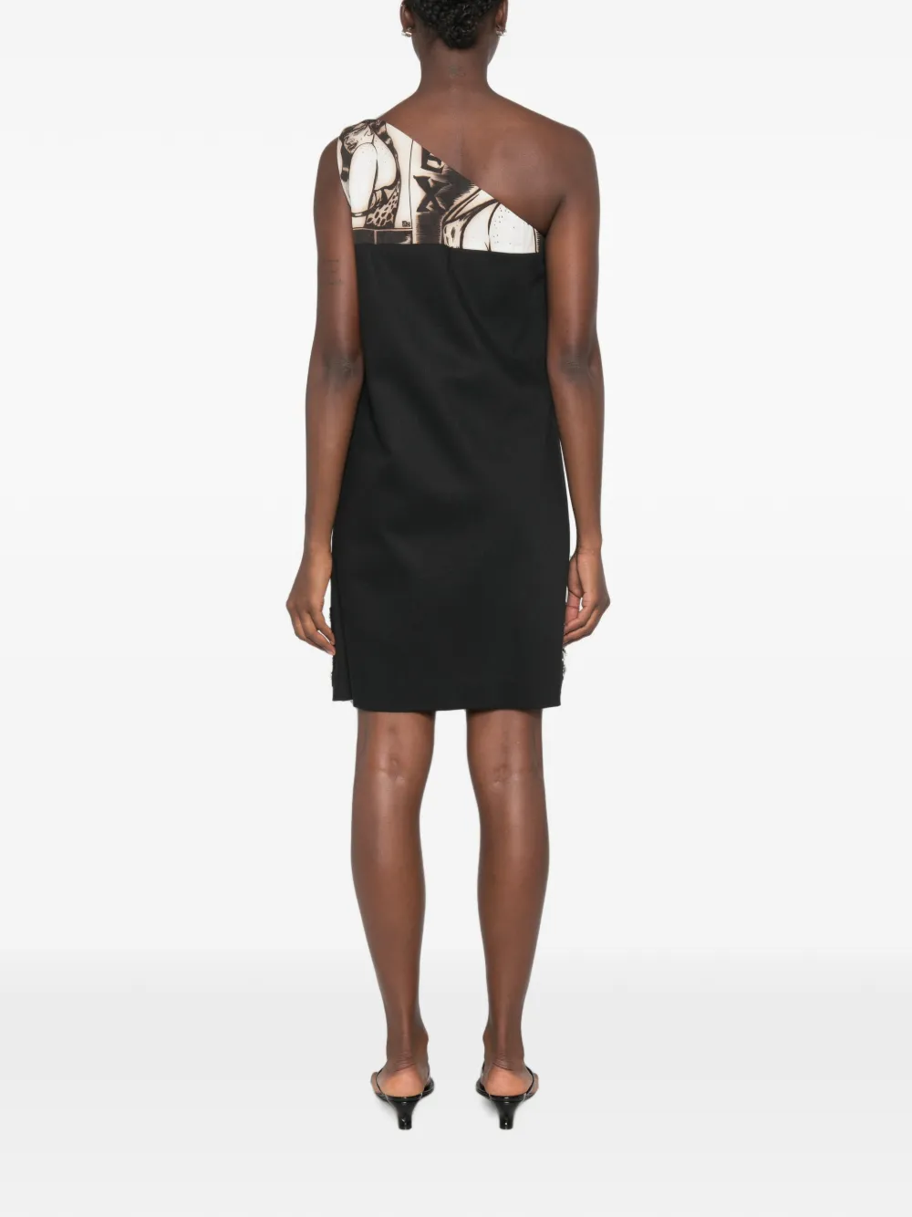Prada Pre-Owned Asymmetrische mini-jurk verfraaid met kristallen Zwart