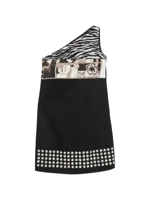 Prada Pre-Owned crystal-embellished one-shoulder mini dress