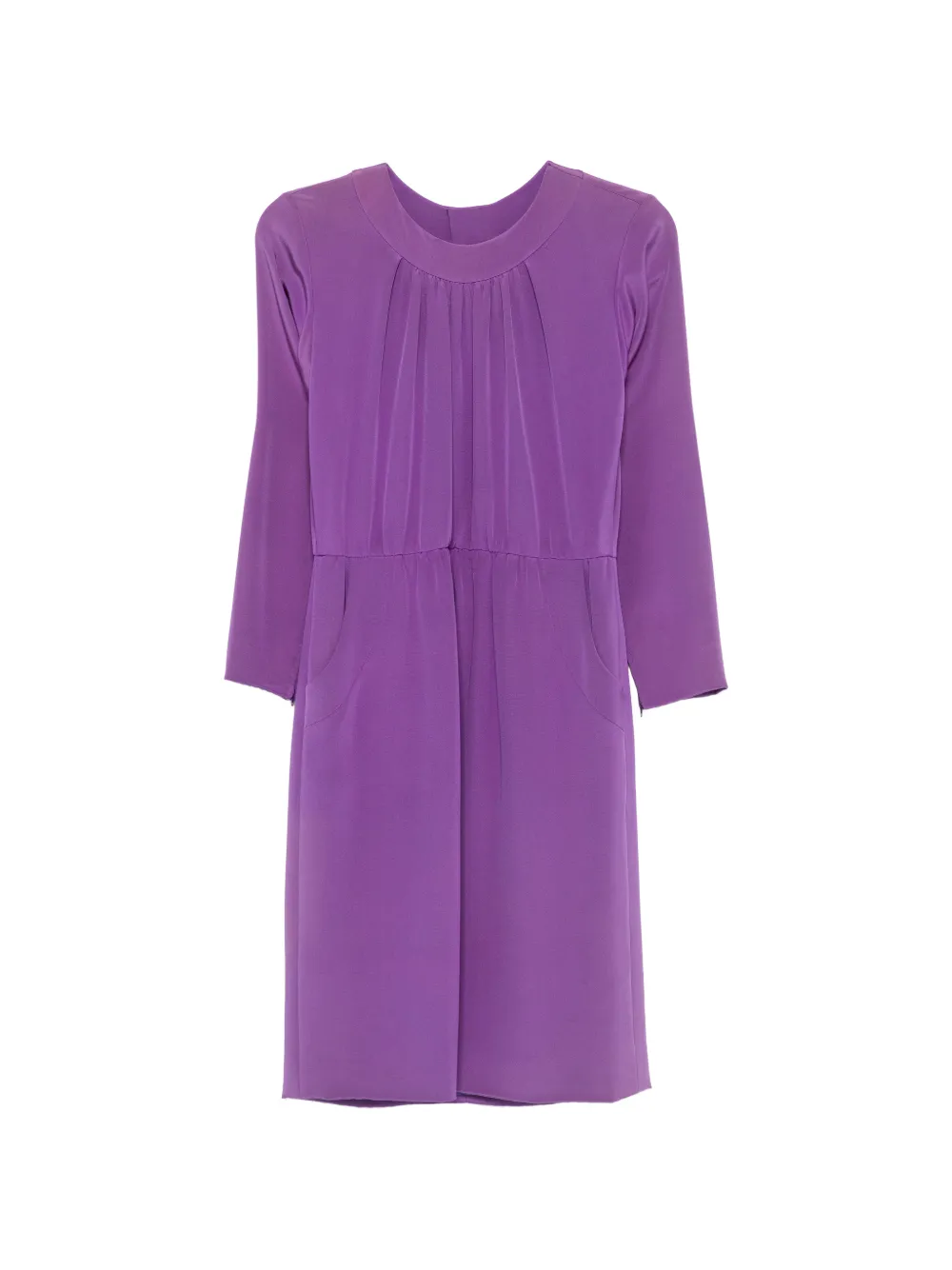 Saint Laurent Pre-Owned gathered long-sleeve mini dress - Viola