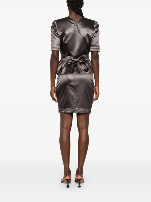 mugler peplum dress Thierry Mugler Pre-Owned peplum-hem square-neck Jacket And Skirt | Green