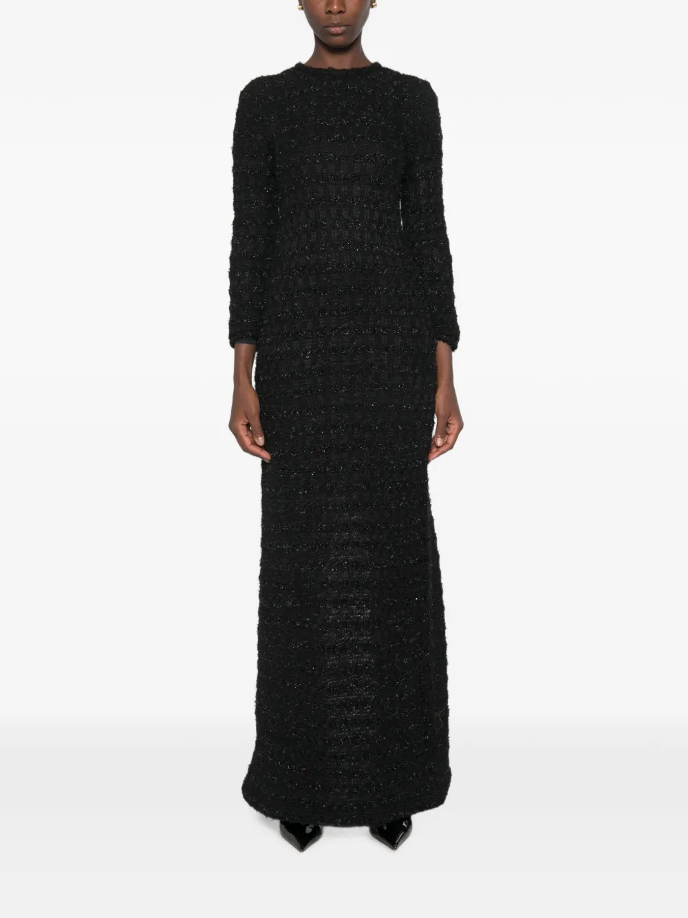 Balenciaga Pre-Owned Button-up maxi-dress Zwart