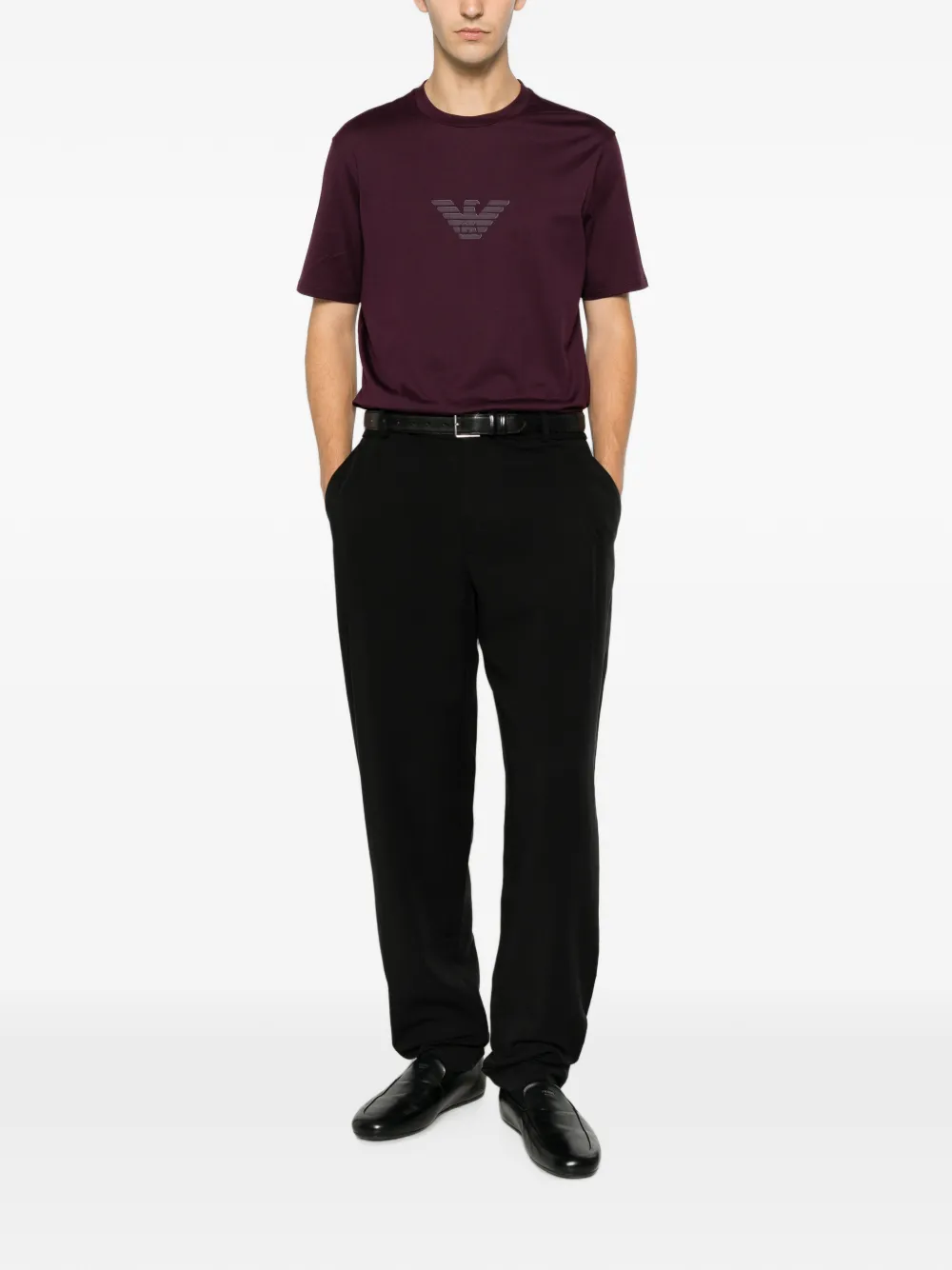 Emporio Armani Pantalon met elastische tailleband Zwart