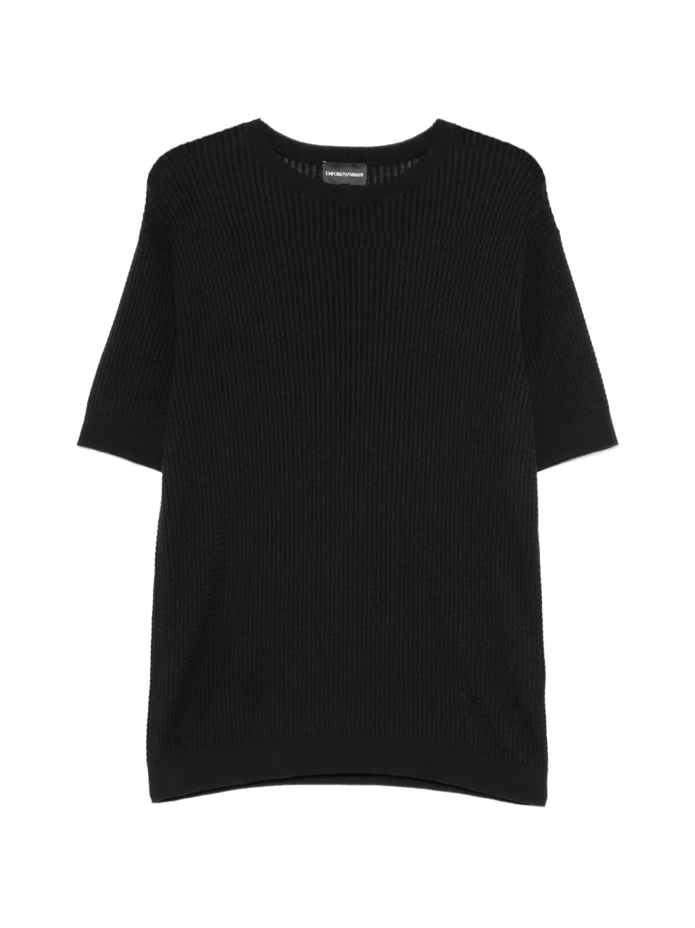 Emporio Armani waffle-knit short-sleeve sweater - Blu