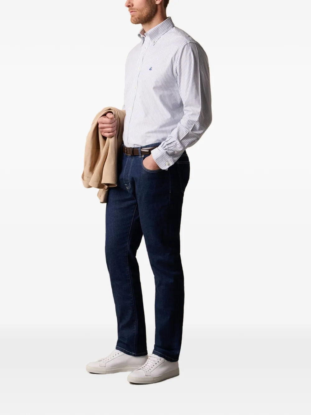 Brooks Brothers Gestreept overhemd Wit