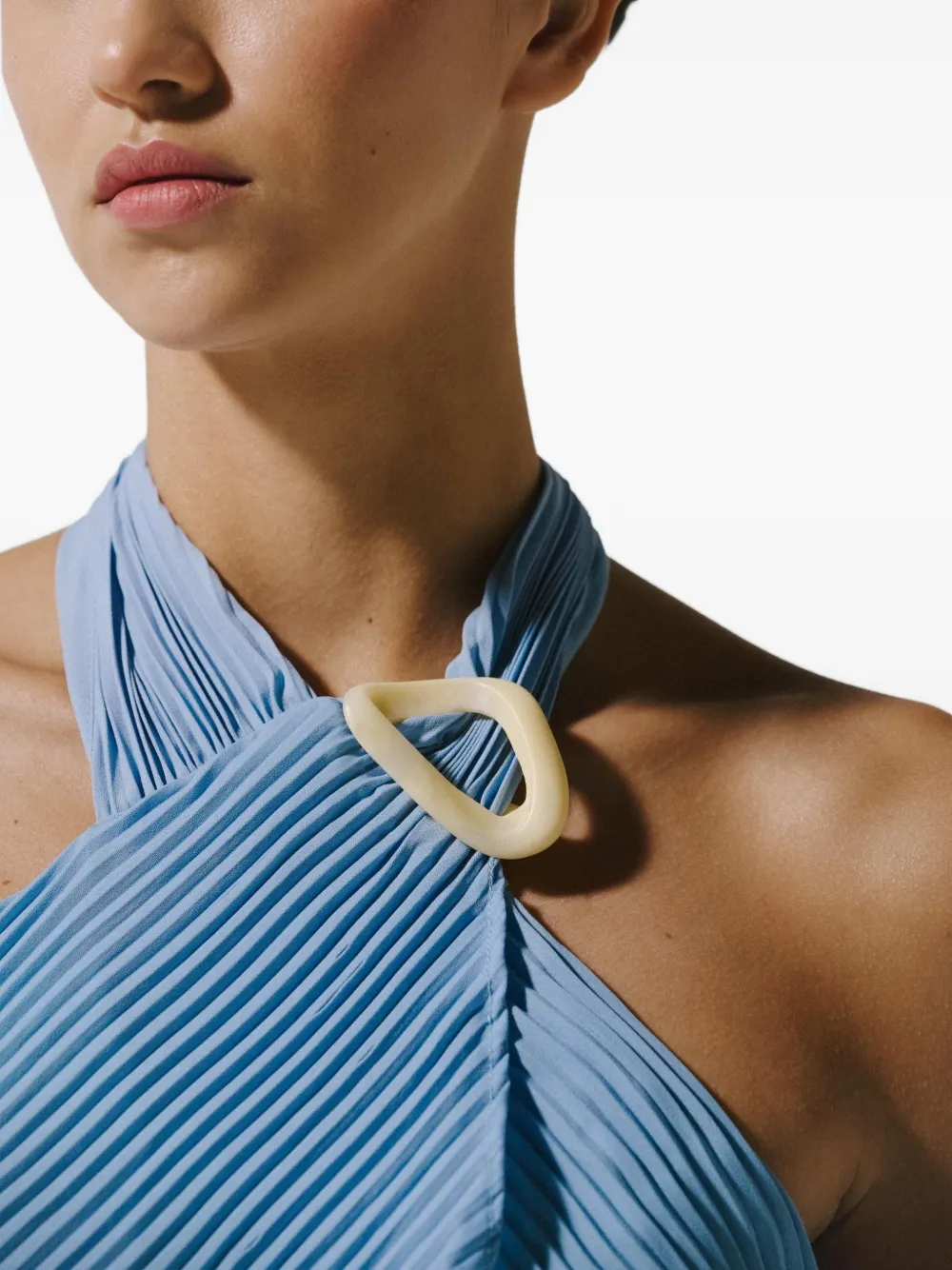 Baobab Lira geplooide haltertop Blauw