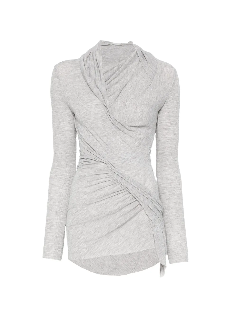 SOURCE UNKNOWN Folgore asymmetric draped top - Grau
