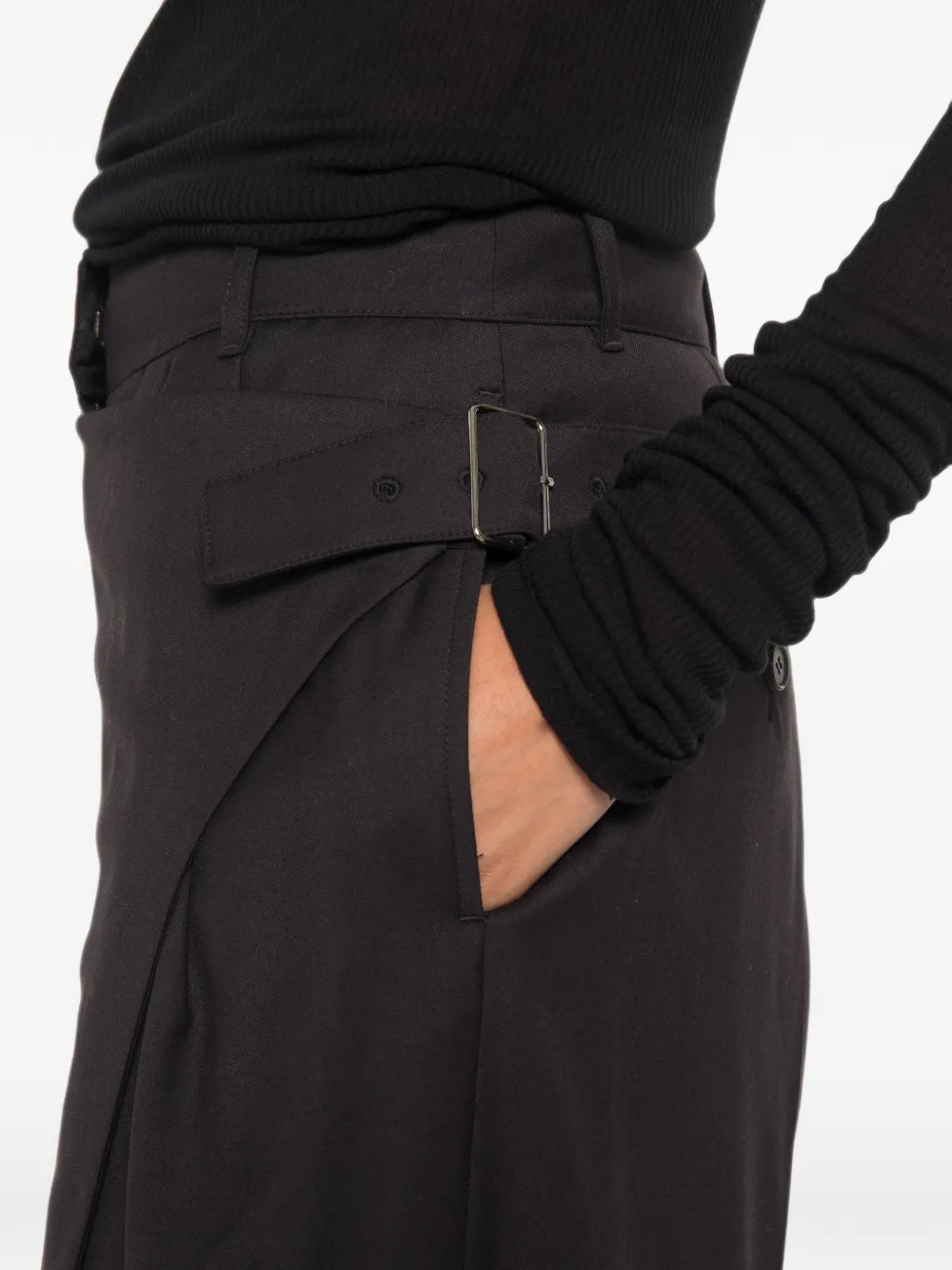 SOURCE UNKNOWN Sissi broek met wikkelriem Zwart