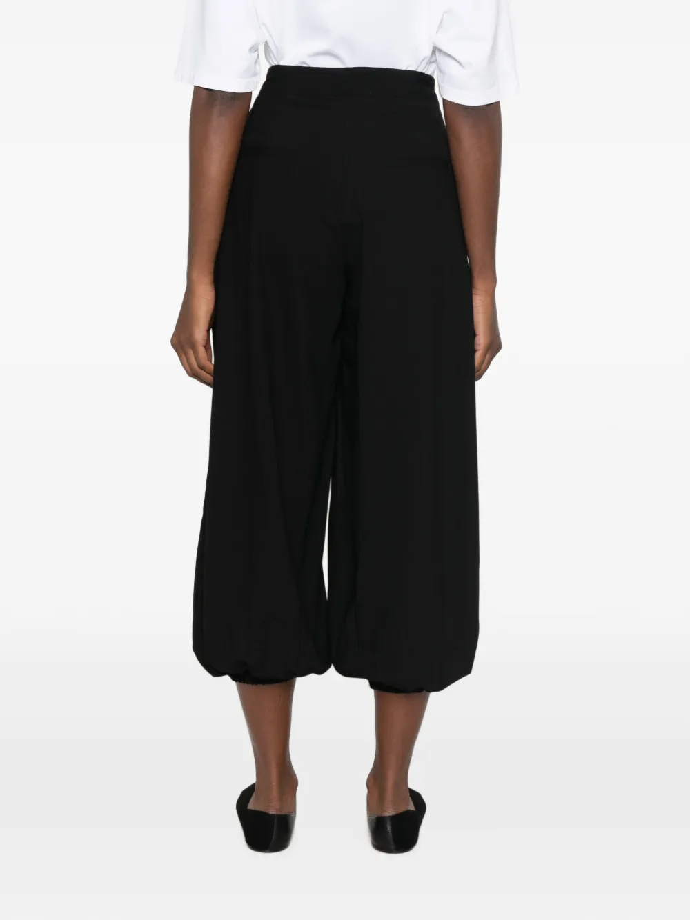 SOURCE UNKNOWN Broek met ruches Zwart