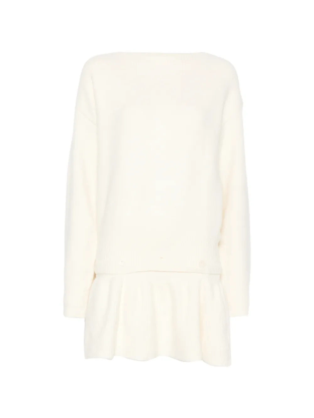 SOURCE UNKNOWN Corinth peplum-details sweater - Nude