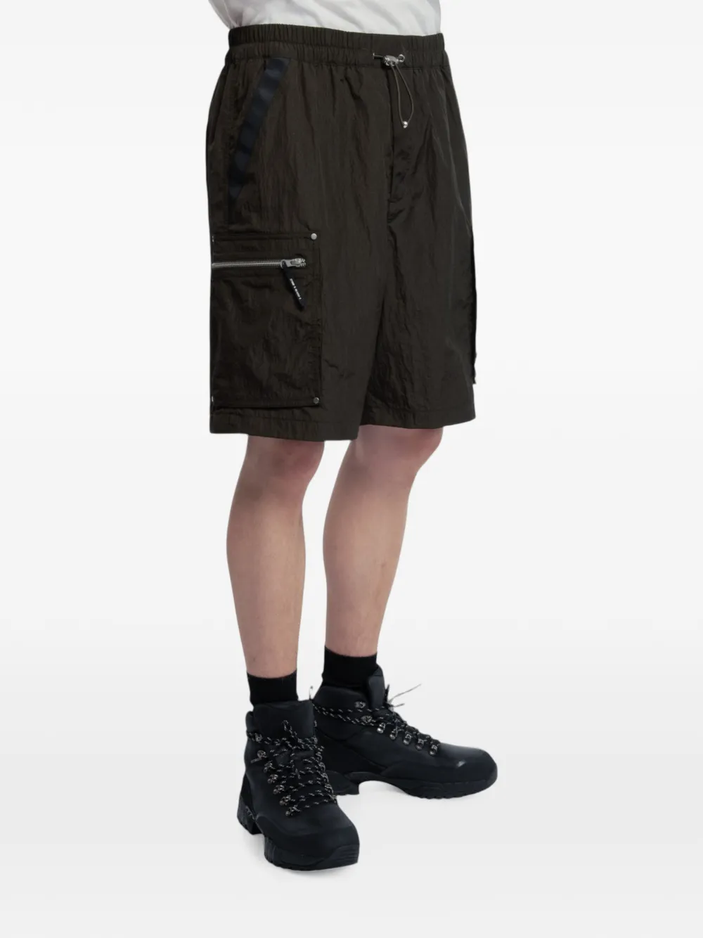 Spoonyard Cargo shorts met ritszak Groen