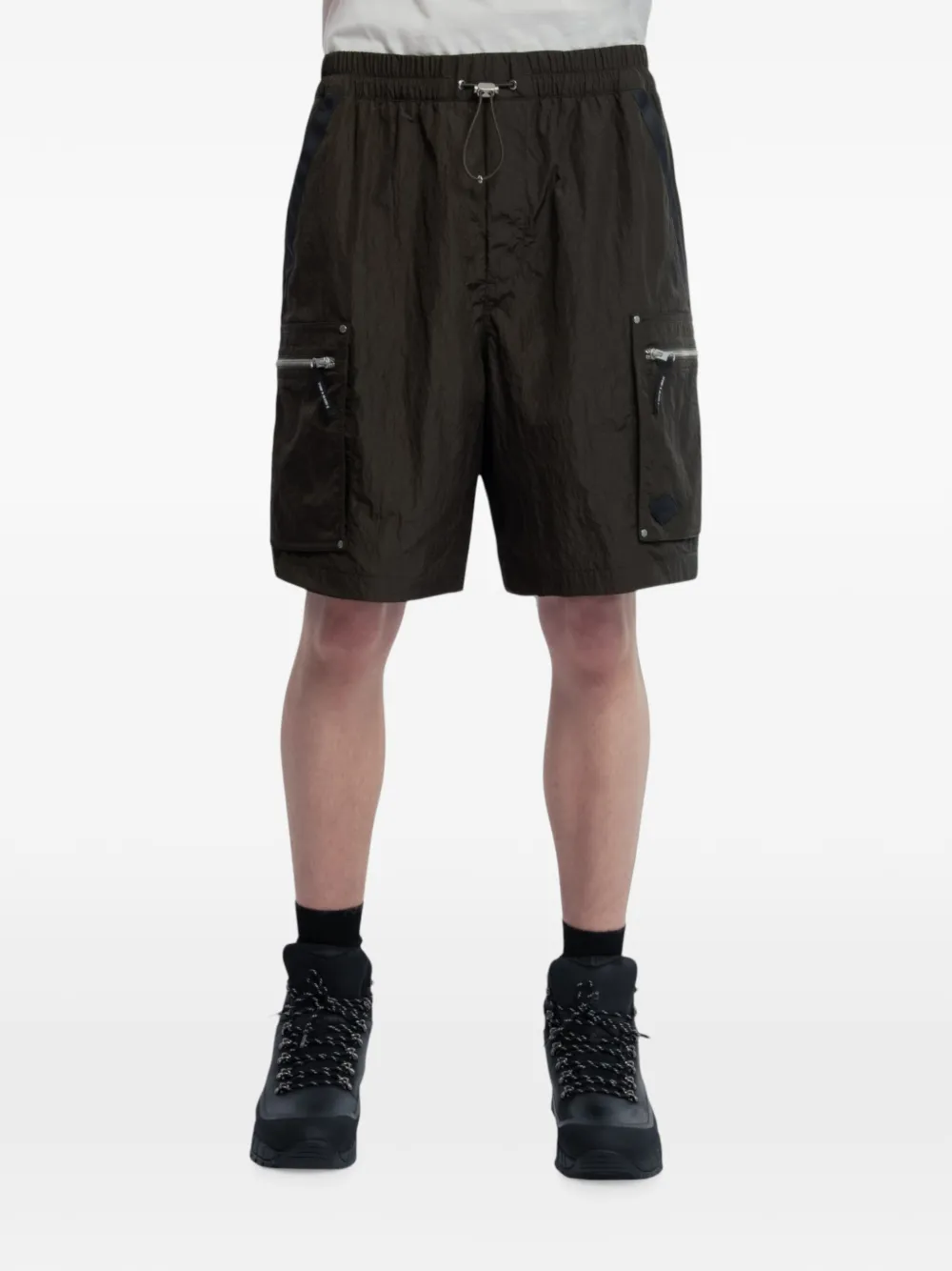 Spoonyard Cargo shorts met ritszak Groen