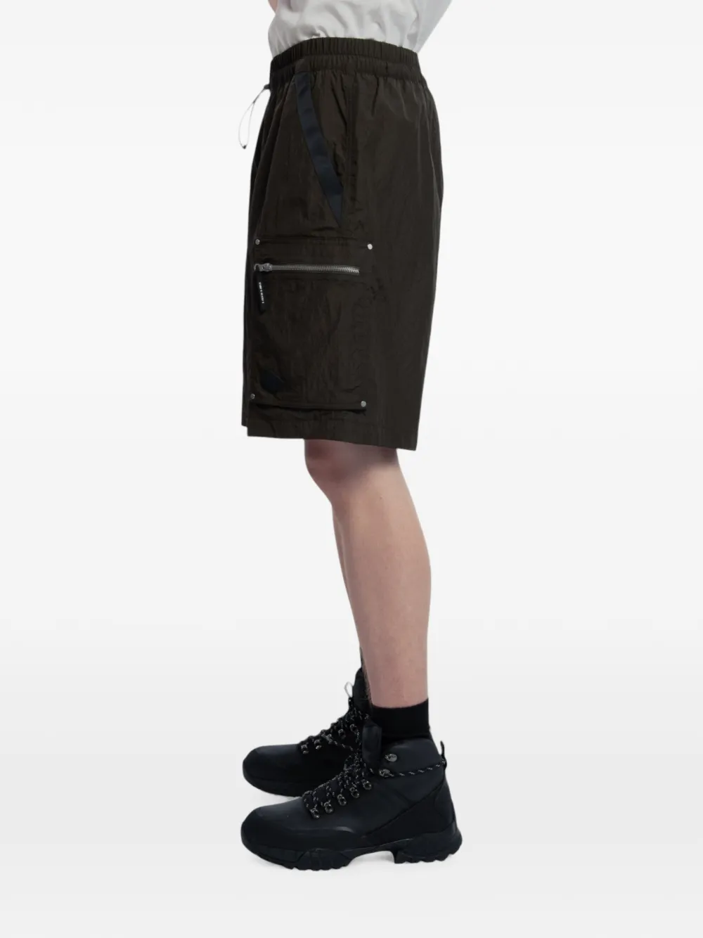Spoonyard Cargo shorts met ritszak Groen