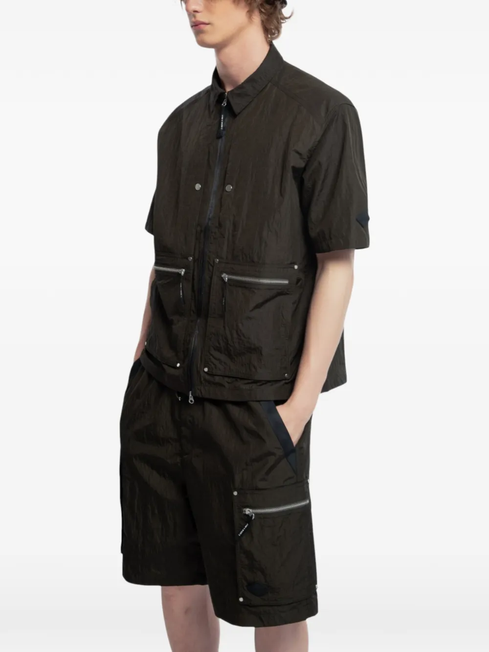 Spoonyard Cargo shorts met ritszak Groen