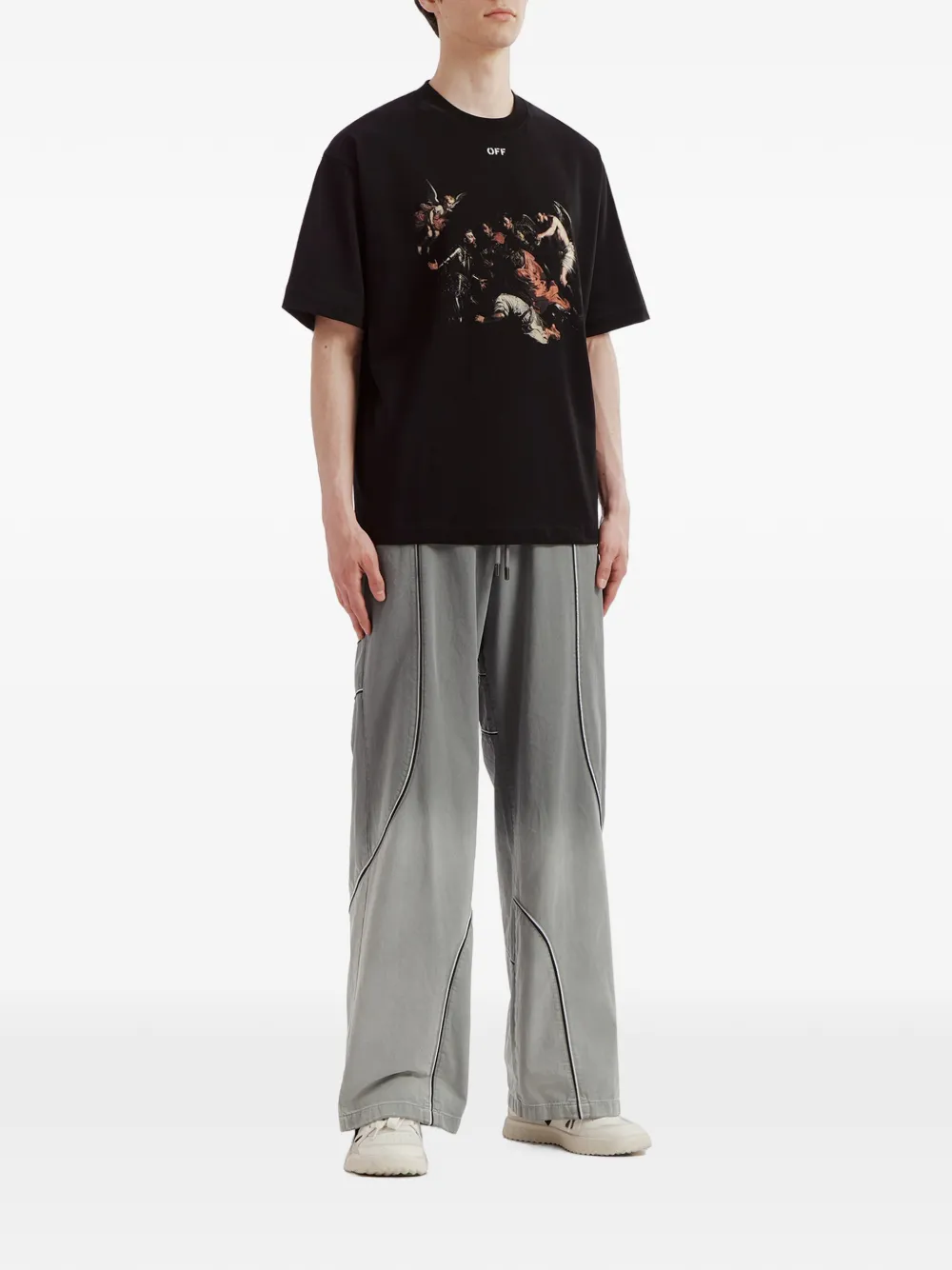 Off-White T-shirt met print Zwart