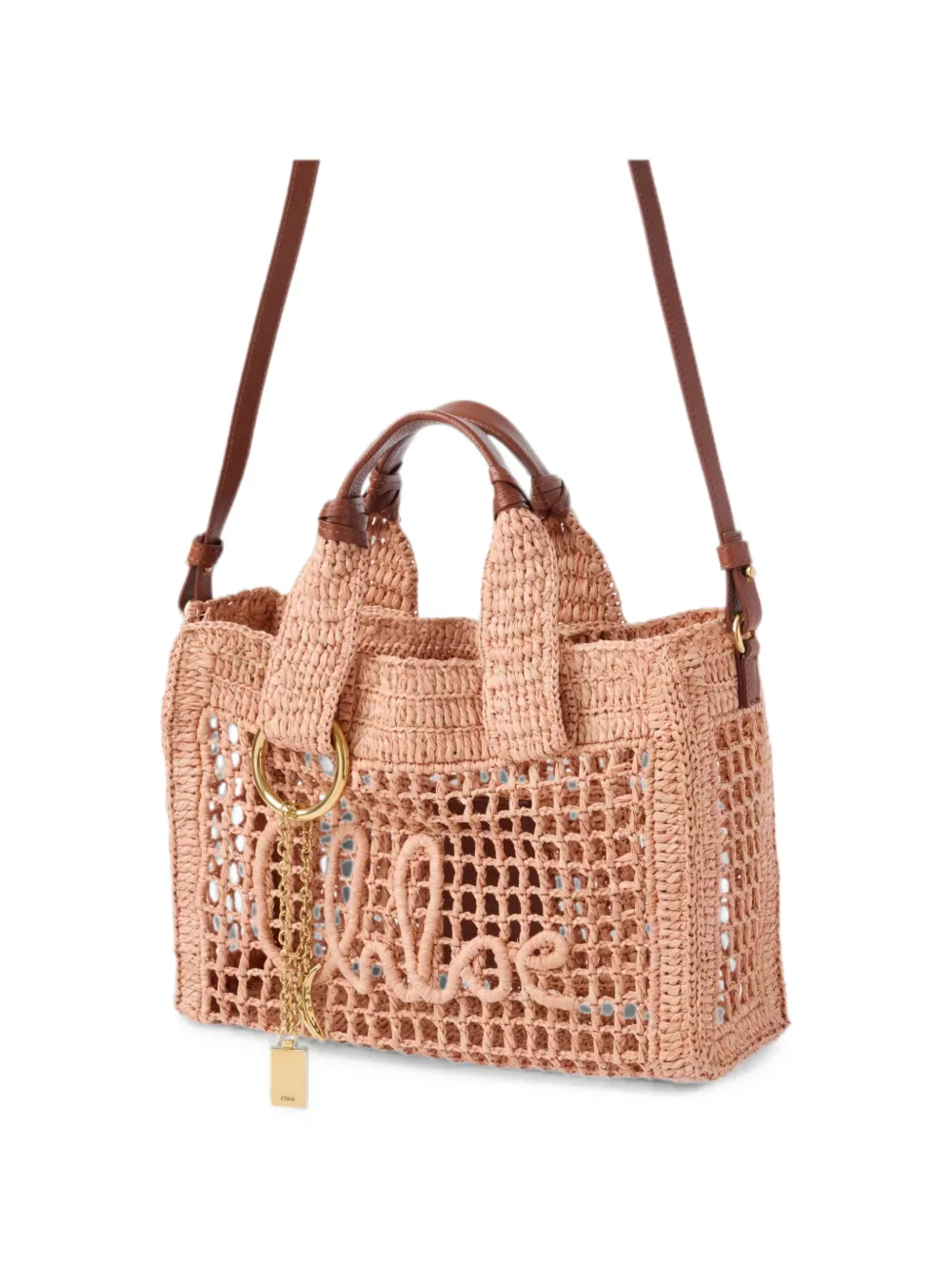 Chloé Shopper met geborduurd logo Roze