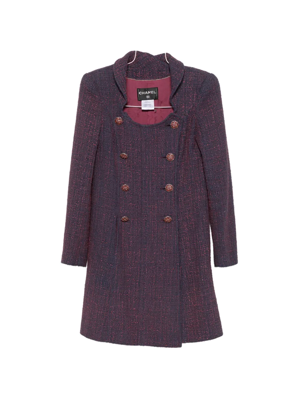 CHANEL Pre-Owned double-breasted coat - Purple