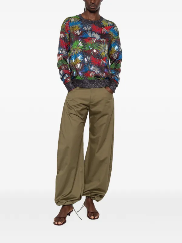 CHANEL Pre-Owned sequin-embellished floral-print Sweater | Grey