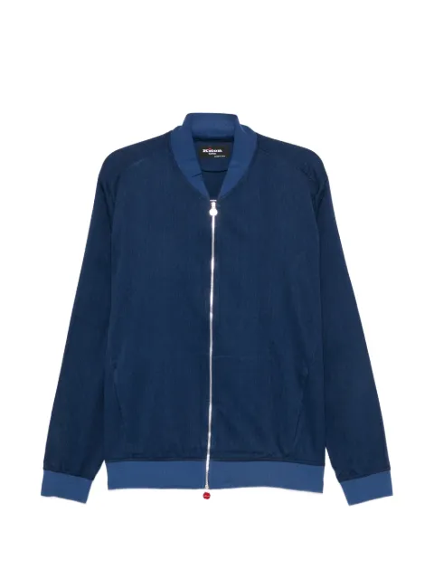 Kiton zip-fastening ribbed-trim jacket