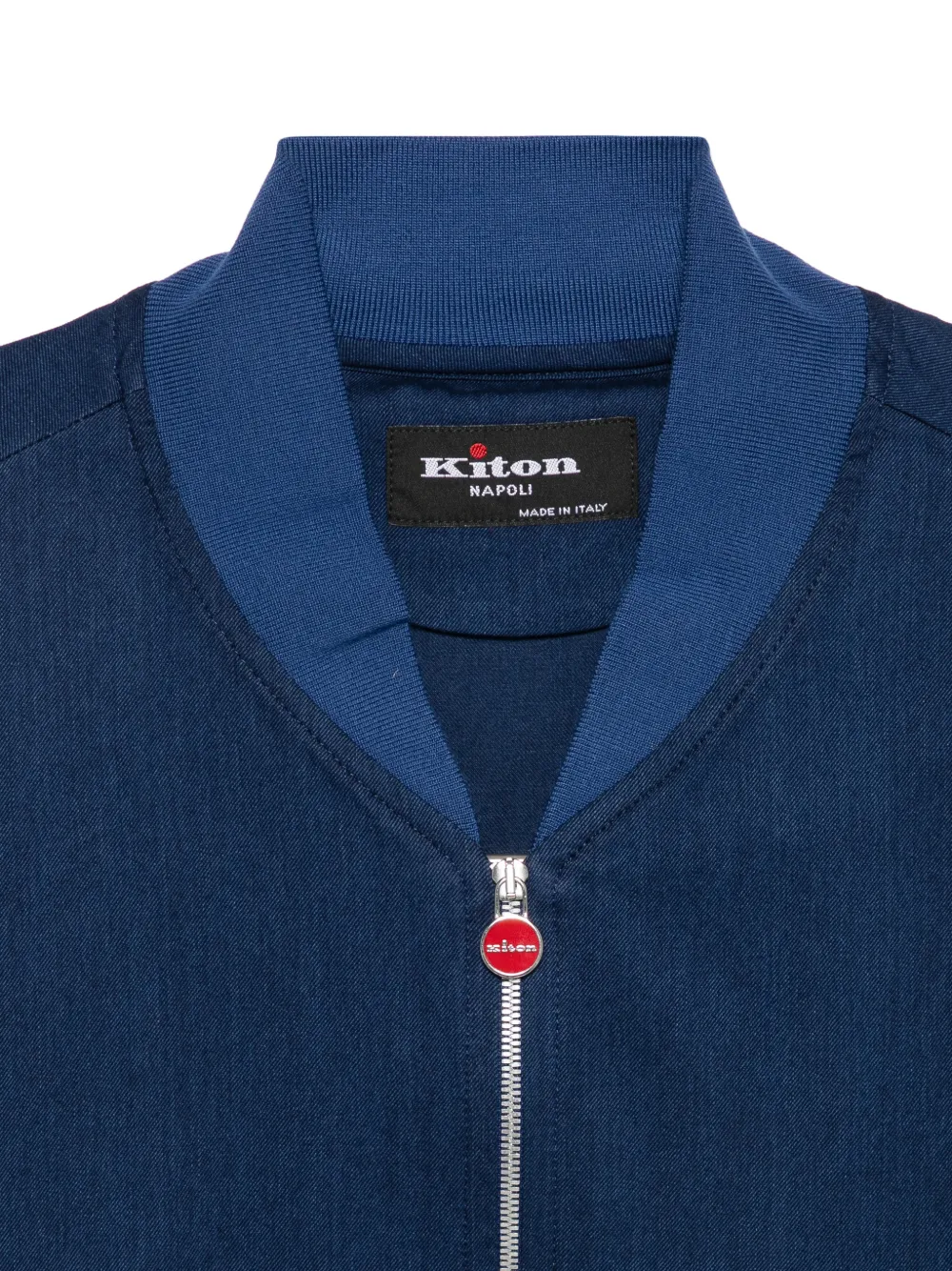 Kiton Jack met ritssluiting en geribbelde afwerking Blauw