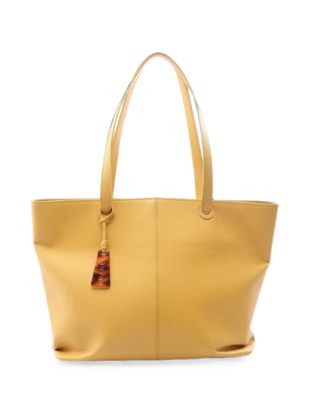 CHANEL Pre-Owned 1997-1999 charm leather tote bag - Yellow