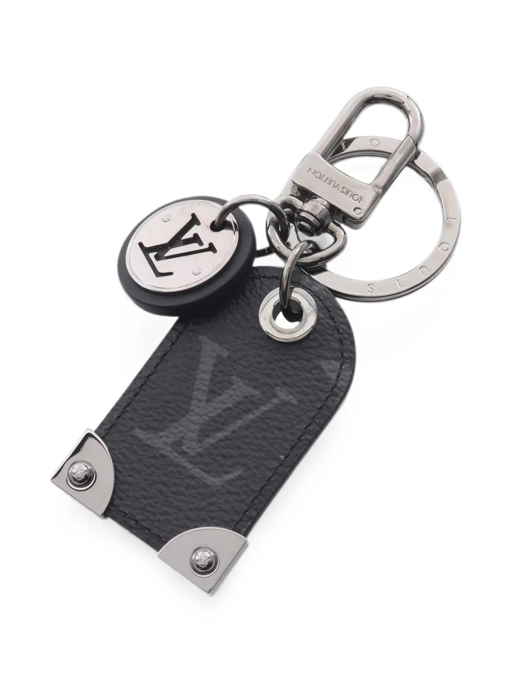 Louis Vuitton Pre-Owned 2018 monogram eclipse travel tag bag charm - Nero