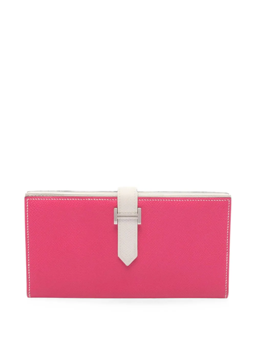 Pre-owned Hermes 2011 Béarn Soufflé Wallet In Pink