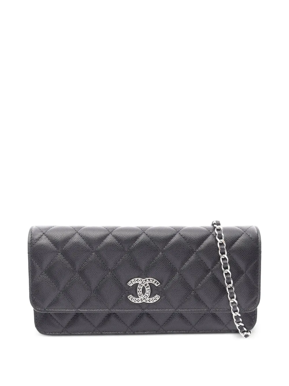 CHANEL Pre-Owned 2021 matelassé chain shoulder bag - Black
