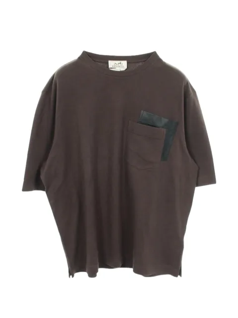 Hermès Pre-Owned 2010s leather-patch T-shirt