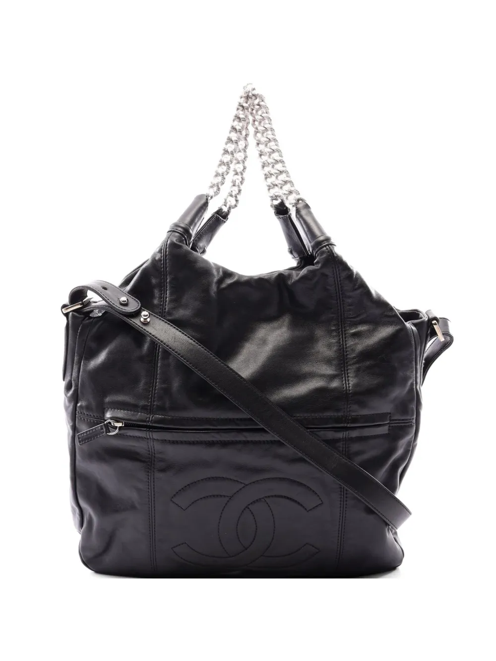 CHANEL Pre-Owned 2009-2010 Coco Mark chain tote bag - Nero