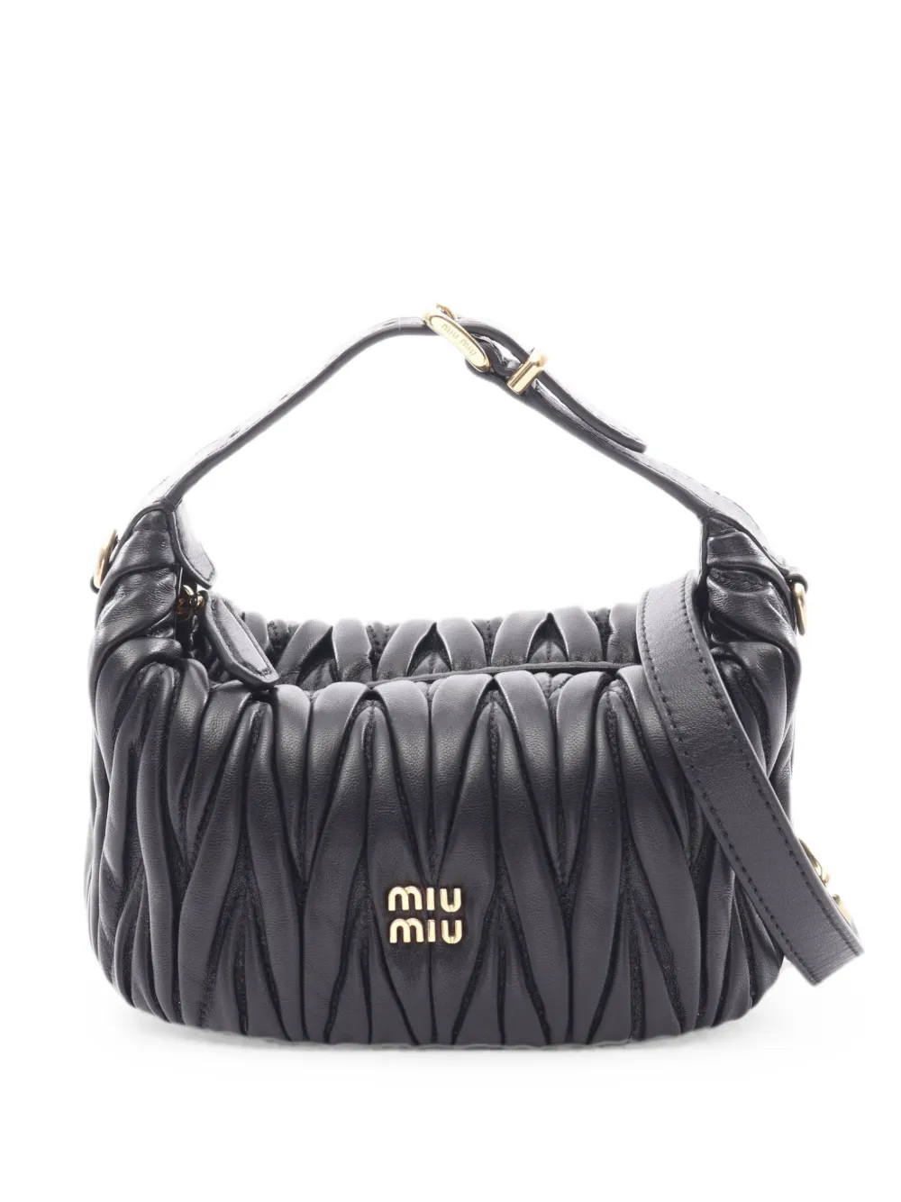 Miu Miu Pre-Owned Matelassé leather shoulder bag - Nero