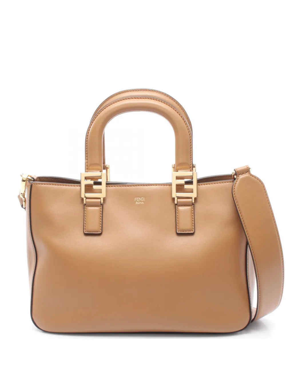 Fendi Pre-Owned 2010s FF logo leather tote bag - Marrone