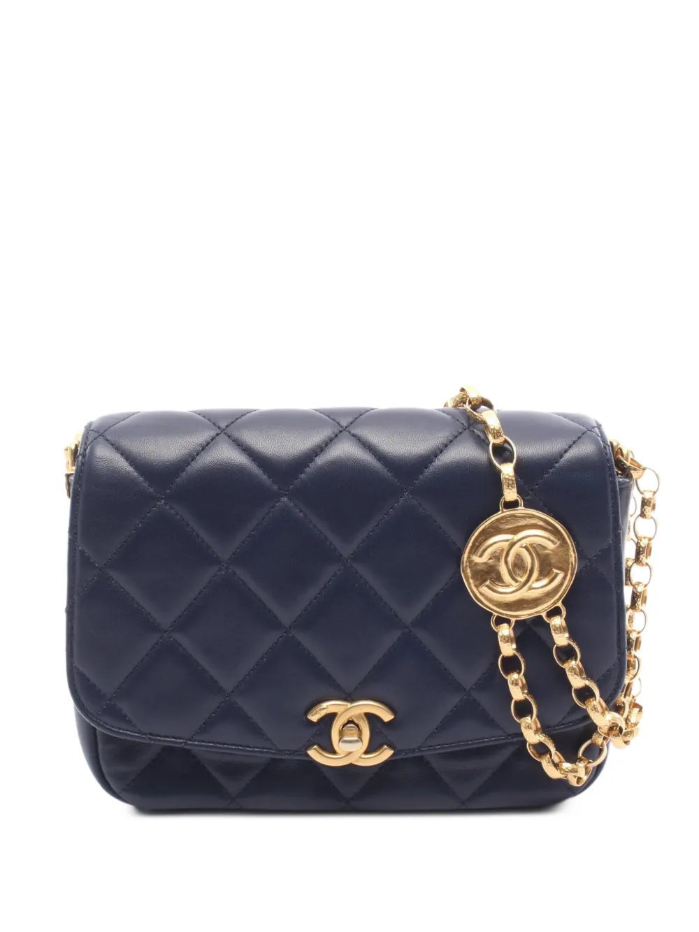 CHANEL Pre-Owned 2020-2021 Matelassé flap shoulder bag - Blu