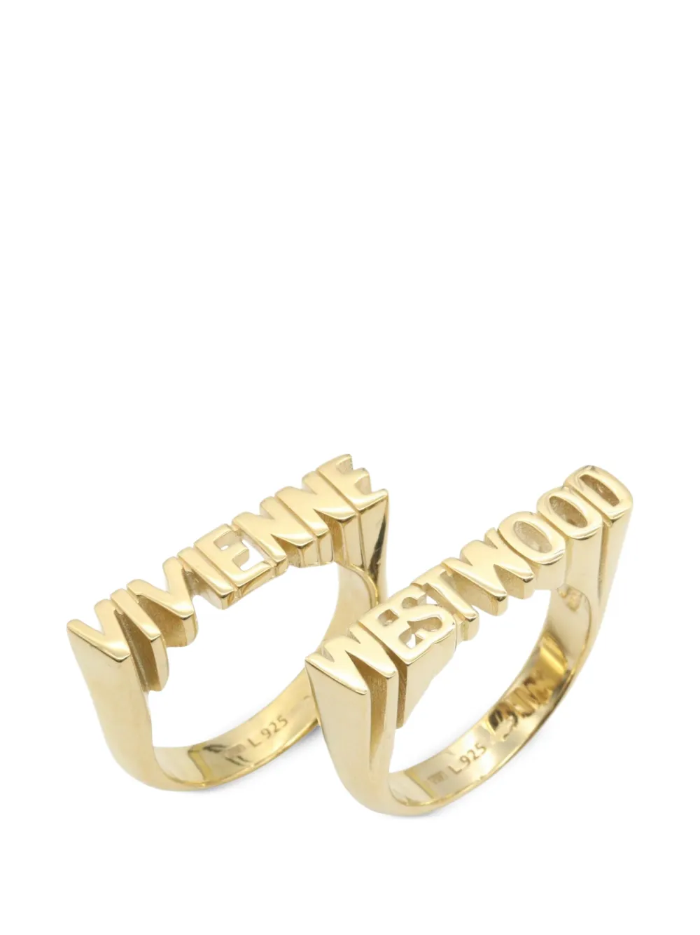 Vivienne Westwood Pre-owned 2020s Essex Logo Rings in Gold, view 3