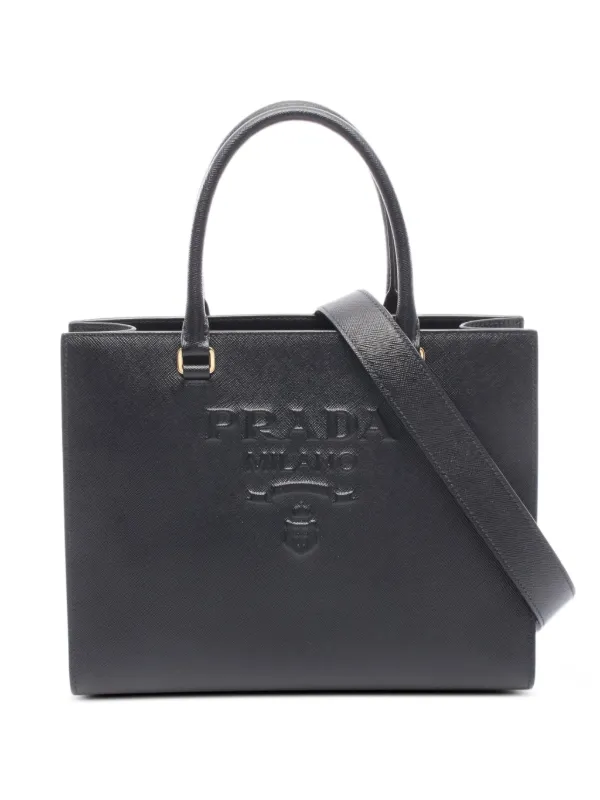 Prada Pre-owned 2010s Lux Two-way Leather Handbag in Black