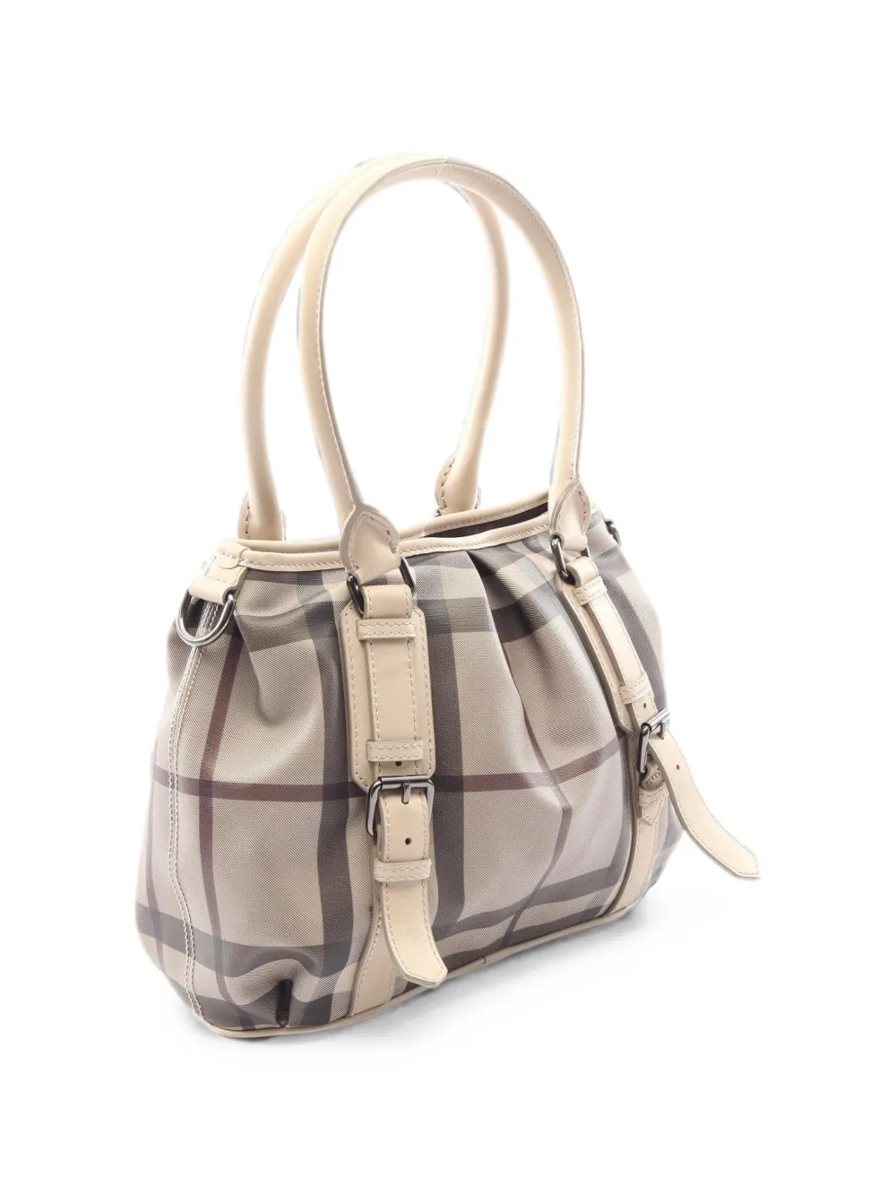 Burberry Pre-Owned 2010s Smoked Check leather tote bag - Neutrals