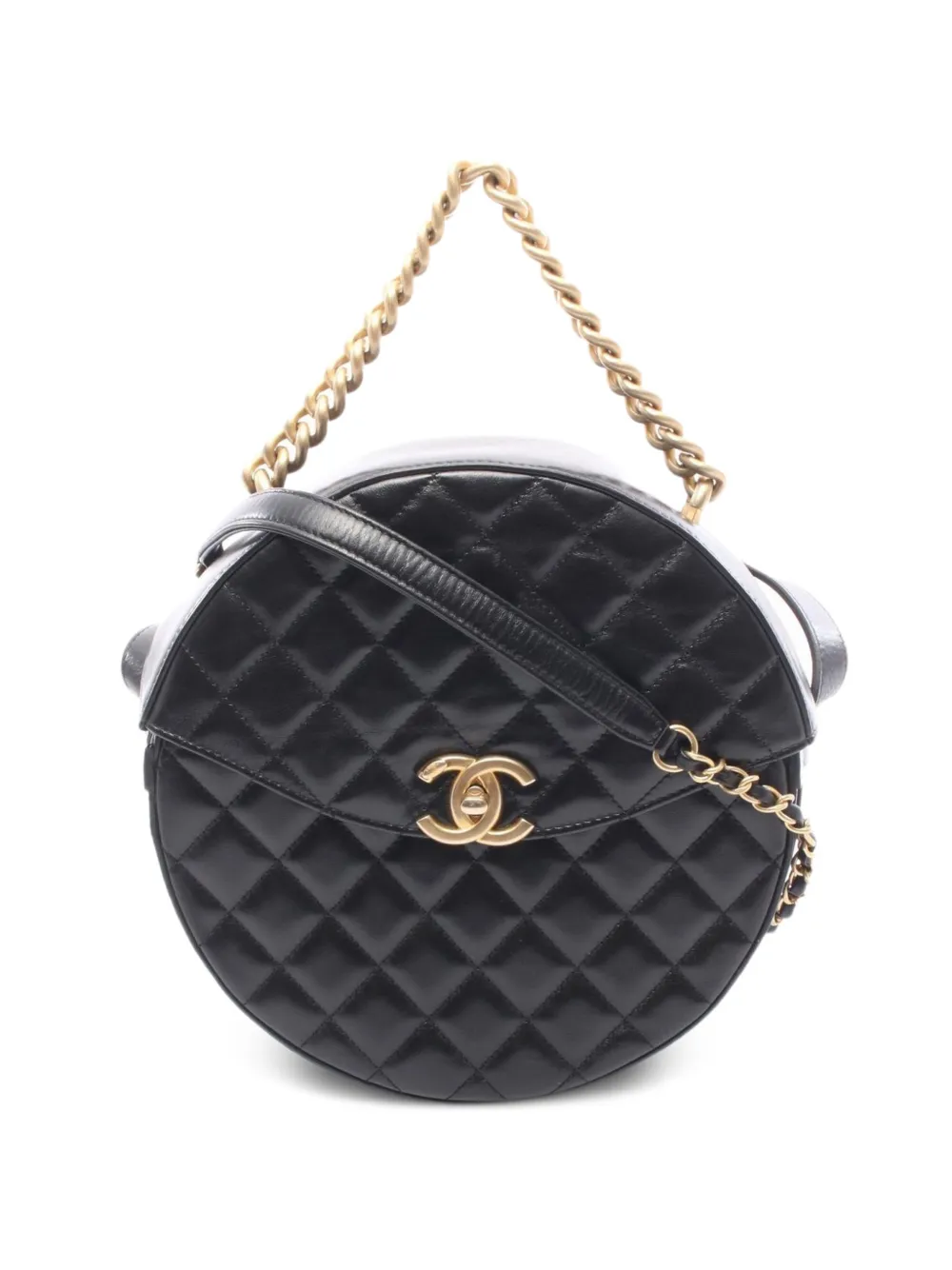 CHANEL Pre-Owned 2018 Round Flap cross body bag - Nero