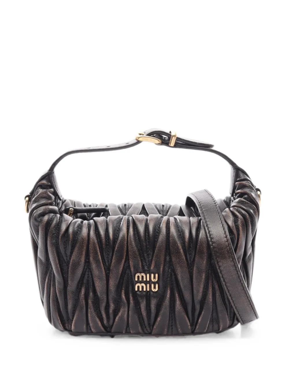 Miu Miu Pre-Owned 20s Matelassé-leather tote bag - Marrone