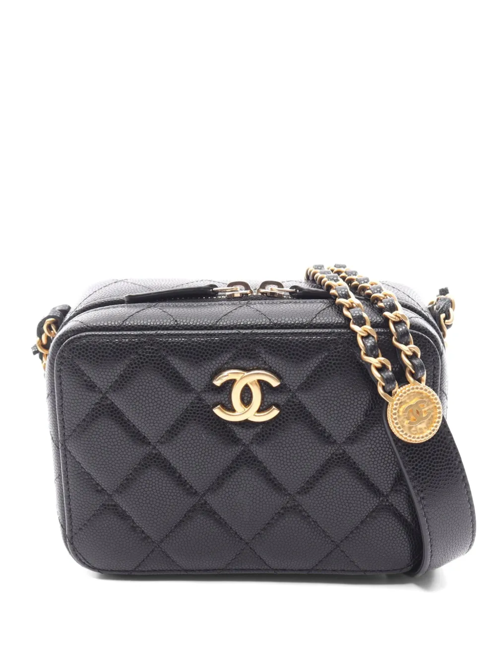 CHANEL Pre-Owned 2021s Matelassé Caviar camera bag - Black